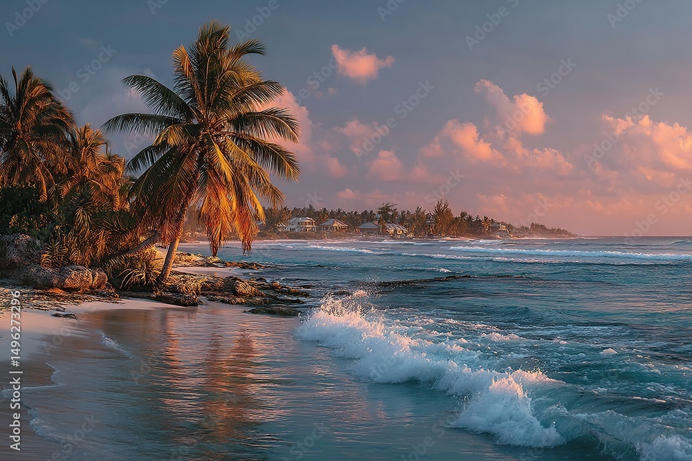 Fototapeta premium Tropical Beach Sunrise.
