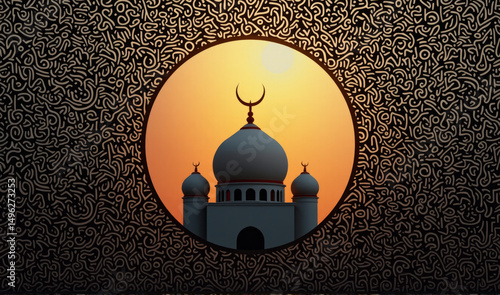 islamic calligraphy of mosque