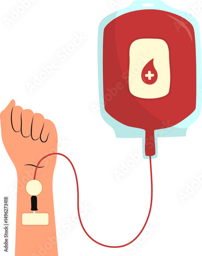 World blood donor illustration. Vector isolated.