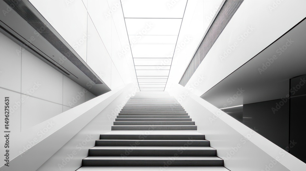 Obraz premium Aesthetic architectural monochrome shot of a staircase with abstract design