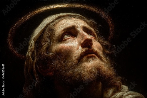 Saintly Figure with Looking Upward.