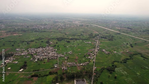 Village Vista: Solar Splendor and Rural Charm in Palli Green Oasis, Jammu and kashmir India, Aerial Symphony drone shoot Clip 14