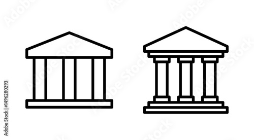 Bank icon vector. Bank sign and symbol, museum, university