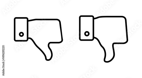 Dislike icon vector. dislike sign and symbol. Hand with thumb down