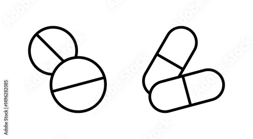 Pills icon vector. capsule icon. Drug sign and symbol