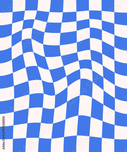 Retro checkered pattern for 90s backgound design. Groovy style with colorful element. Vector isolated