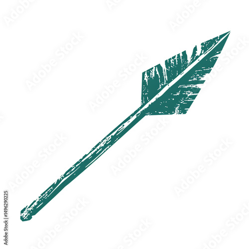 Bold Arrow with Robust Vectors in Deep Teal Colour Isolated on Transparent Background