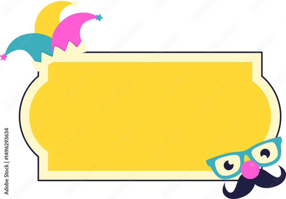 Fototapeta premium April fools text frame shape. Text box vector isolated.