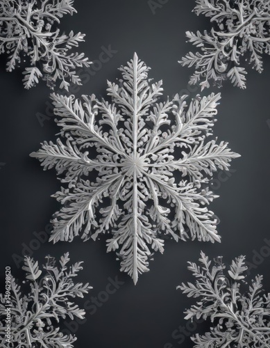 Intricate snowflake border, elegant vector design for Christmas cards ,  festive,  crystal,  frozen