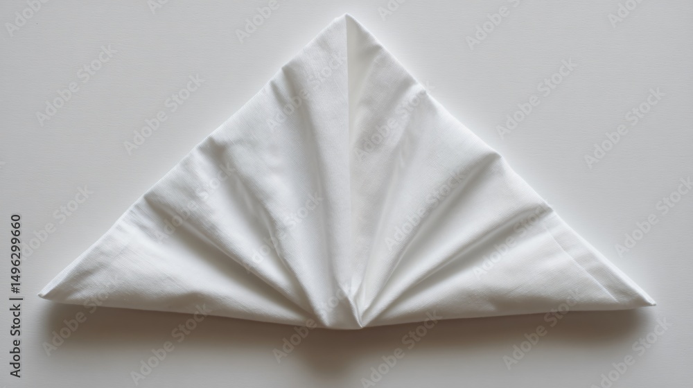 Obraz premium Elegant White Napkin Folded with Precision for Table Setting