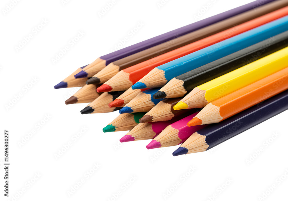 Closeup of Colorful Pencils in a Stacked Arrangement Closeup of Colorful Pencils in a Stacked Arrangement