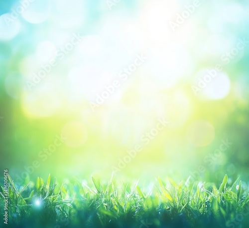 Bright Green Grass in Soft Sunlight