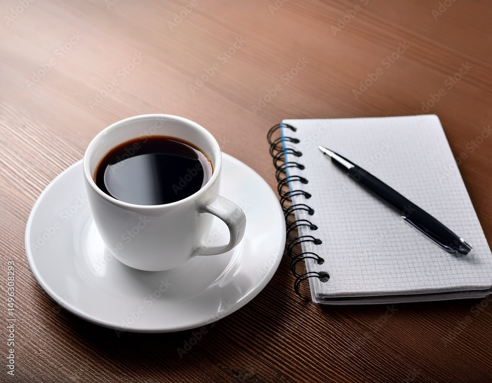 cup of coffee and notebook cup of coffee and notebook