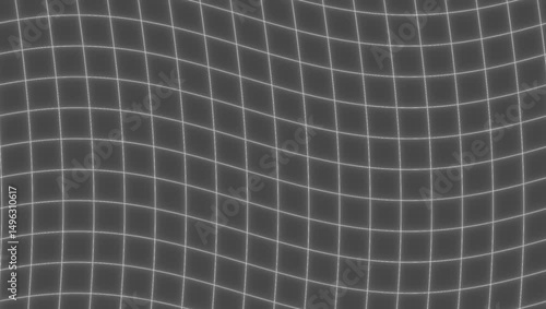 wavy geometric black grid pattern with glowing white highlights forming seamless vibrant background moves in zigzag motion. Concept of digital symmetry, optical illusion, modern texture, loop