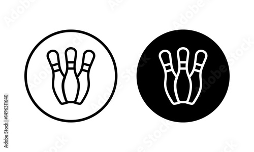 Bowling icon vector illustration. bowling ball and pin sign and symbol.