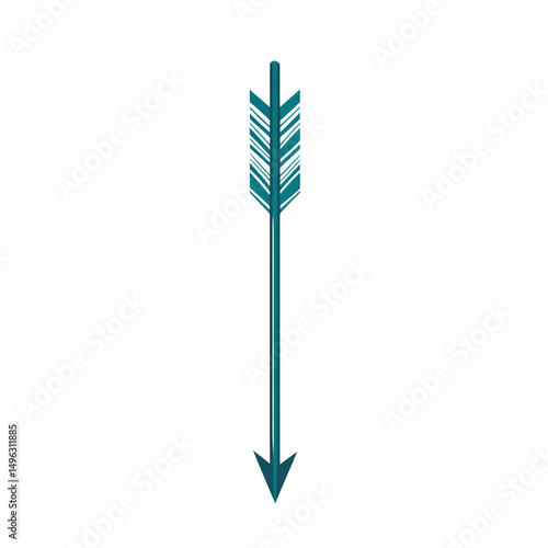 Minimalistic Arrow with a Sleek Outline in Vibrant Isolated on Transparent Background