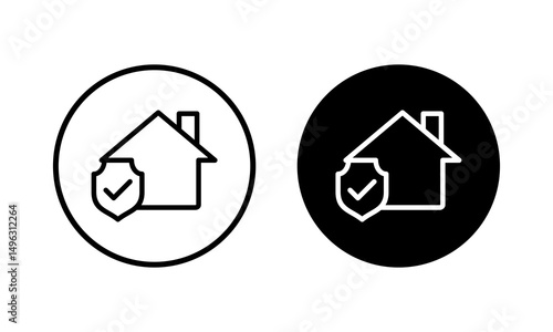 home insurance icon vector illustration. home protection sign and symbol