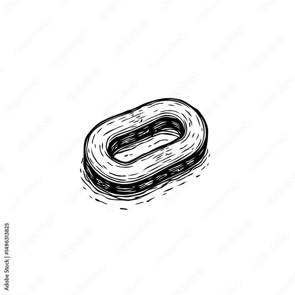 Fototapeta premium Monochrome chain link drawing depicting strength and connection visualization