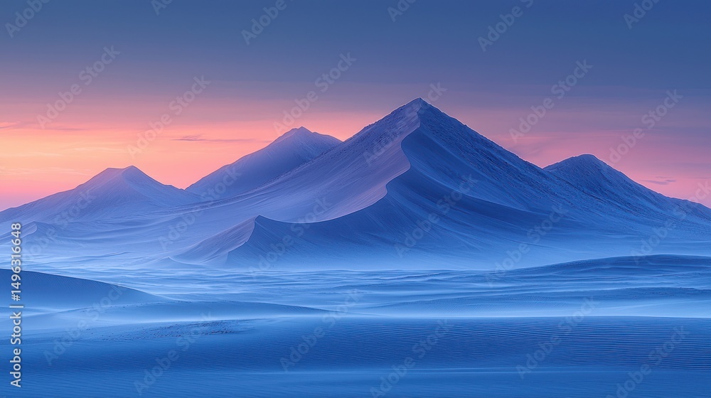 Fototapeta premium Frozen desert peaks at dawn