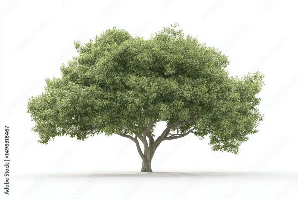 Obraz premium Green Tree Isolated on White Background