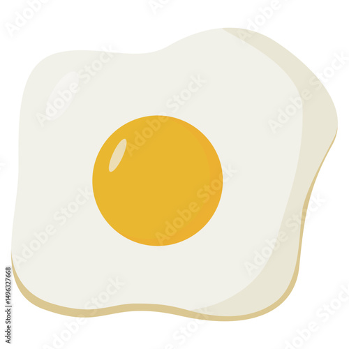 sunny side up fried egg vector illustration