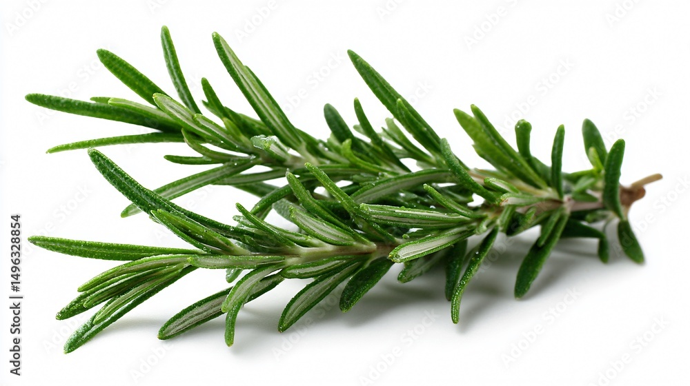 Fototapeta premium Fresh Rosemary Sprigs Isolated on White Background for Culinary Designs