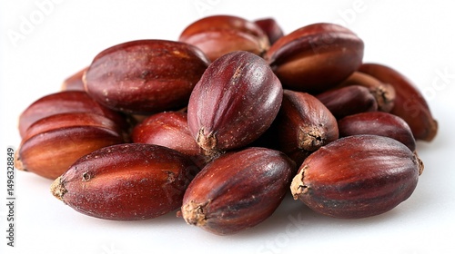 Fresh Jojoba Seeds on White Background for Natural Skincare Concept