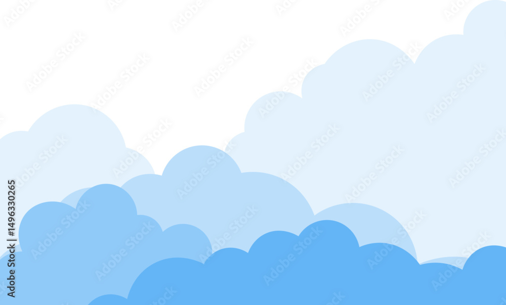 Cloud border frame. Blue sky with white clouds background. Cartoon flat style design. Vector illustration Cloud border frame. Blue sky with white clouds background. Cartoon flat style design. Vector illustration