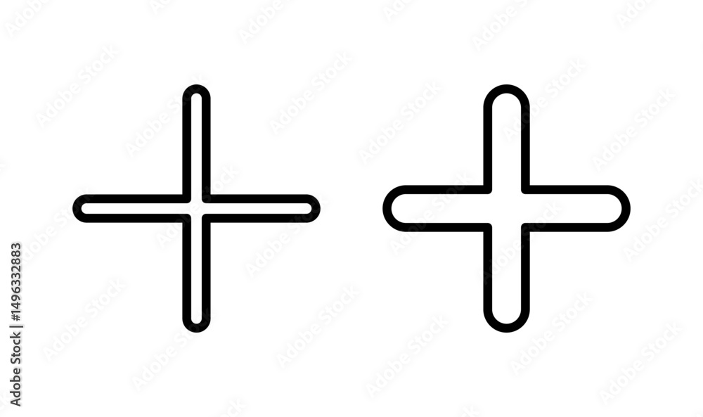 Fototapeta premium Plus icon logo design. Add plus sign and symbol