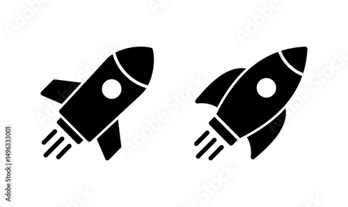 Rocket icon logo design. Startup sign and symbol. rocket launcher icon