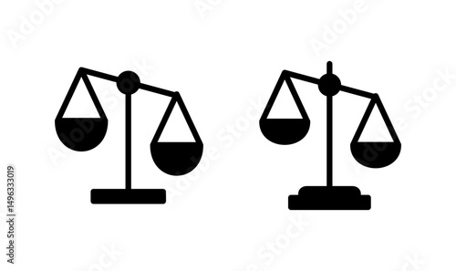 Scales icon logo design. Law scale icon. Justice sign and symbol
