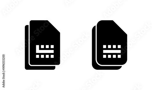 Sim card icon logo design. dual sim card sign and symbol