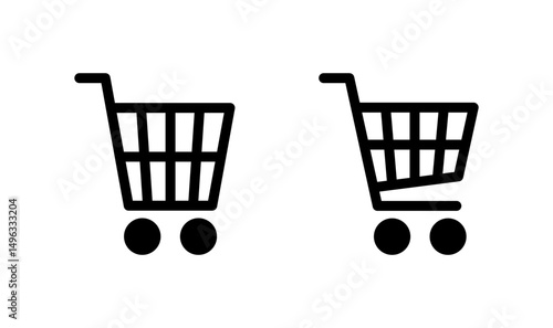 Shopping icon logo design. Shopping cart sign and symbol. Trolley icon