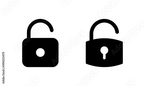 Unlock icon logo design. Unlock sign and symbol. unlocked padlock icon
