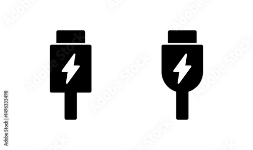 Usb icon logo design. Flash disk sign and symbol. flash drive sign. usb charging