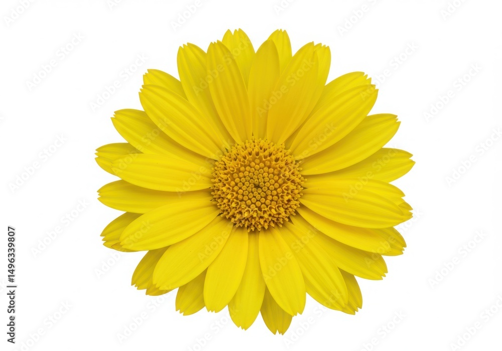 Close up of a bright yellow flower with many petals Close up of a bright yellow flower with many petals
