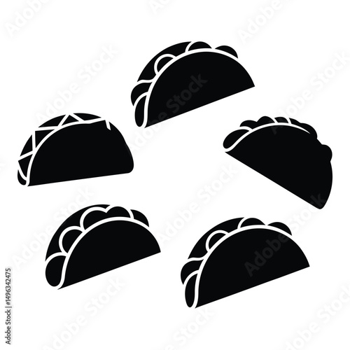 A mouthwatering arrangement of delicious black tacos symbolizing a festive Taco Tuesday fiesta