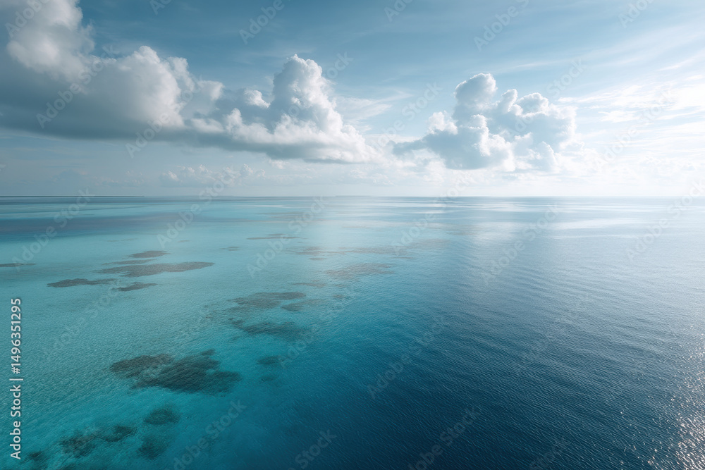 Fototapeta premium aerial view of ocean waters displaying stunning marine colors and patterns