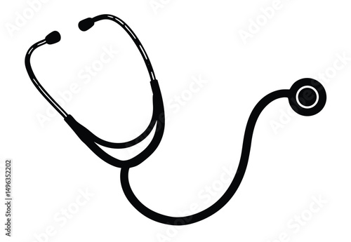 Stethoscope silhouette, stethoscope icon silhouettes vector illustration