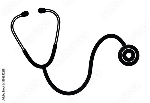 Stethoscope silhouette, stethoscope icon silhouettes vector illustration
