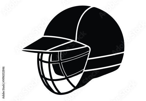 cricket helmet silhouette vector, football helmet silhouettes icon.
