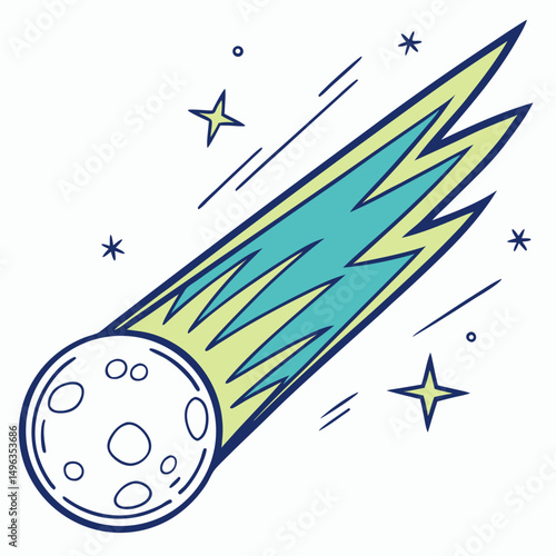 Whizzing comet space rock asteroid tail stars