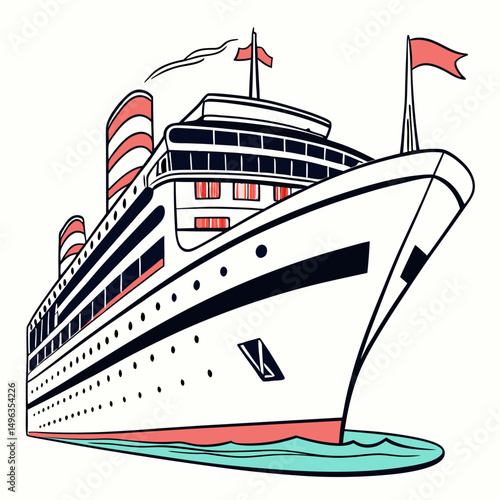 Majestic ocean liner cruise ship sailing voyage