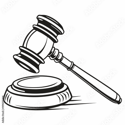 Gavel striking sound block auction justice law