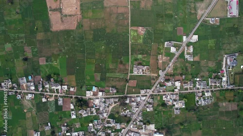 Village Vista: Solar Splendor and Rural Charm in Palli Green Oasis, Jammu and kashmir India, Aerial Symphony drone shoot Clip 23