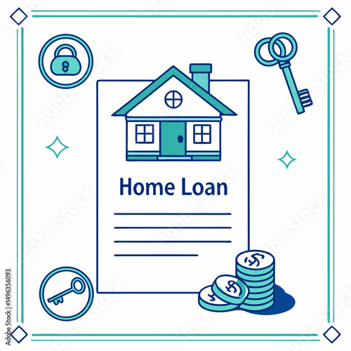 Home loan application document keys money house