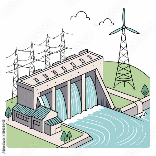 Hydroelectric dam power generation renewable energy