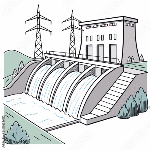 Hydroelectric dam power generation renewable energy