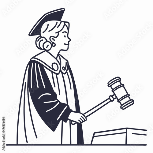 Female judge gavel law justice courtroom
