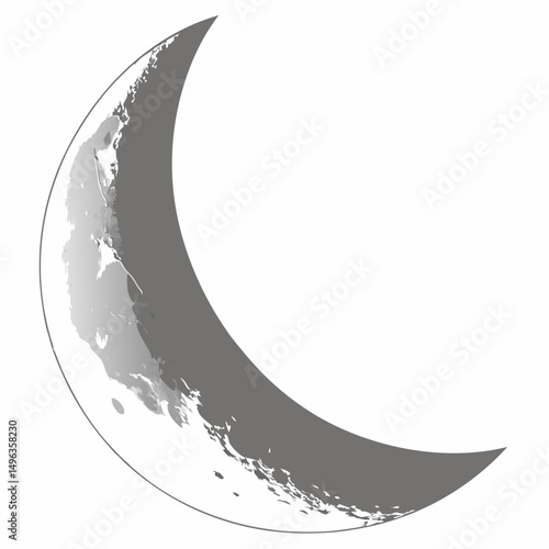 Crescent moon night sky celestial body graphic